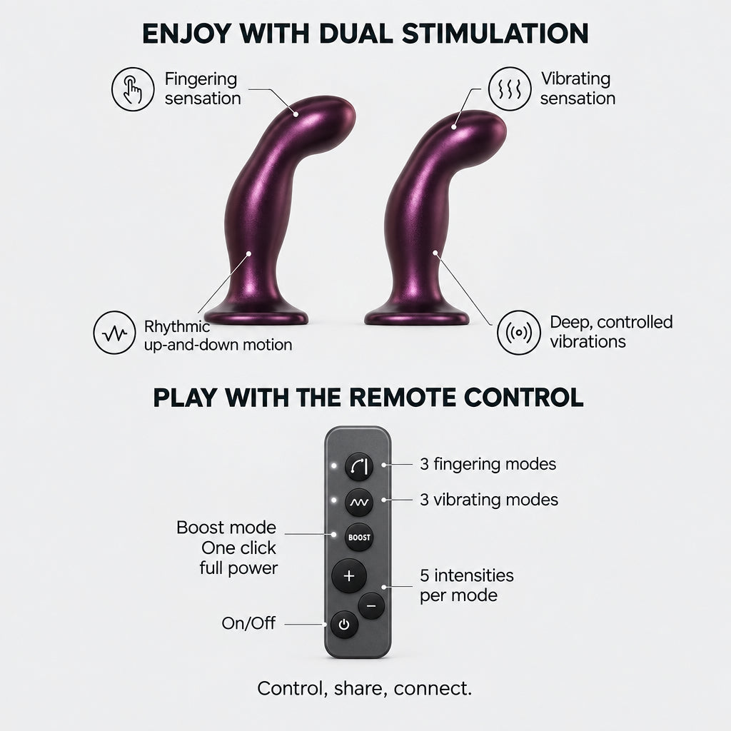 Dildo fingering et vibrant aubergine - Strap On Me