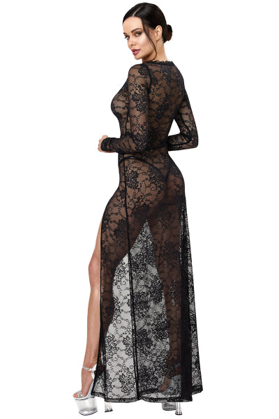 Robe longue One More Kiss F405 - Noir Handmade