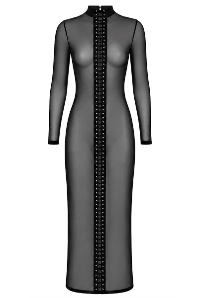 Robe longue Do Not Disturb F410 - Noir Handmade