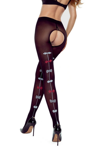 Collants ouverts TI026 20 deniers -noir