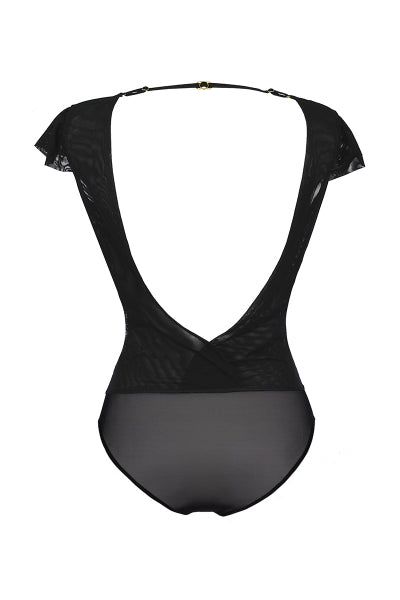 Body tulle et dentelle noir V-9900 - Axami