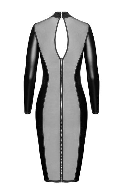 Robe fuseau Crystal F371 - Noir Handmade