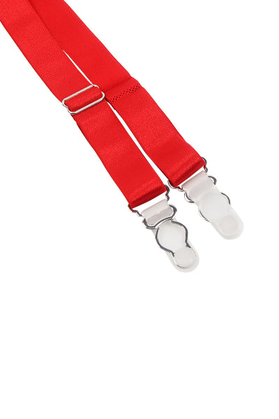 Porte-jarretelles et string Rouge - Litolu Lingerie