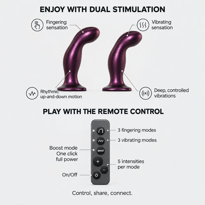 Dildo fingering et vibrant aubergine - Strap On Me