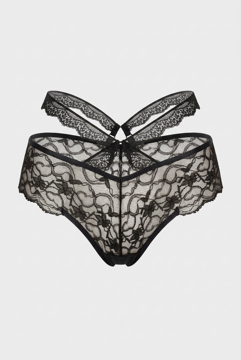 Culotte ouverte noire Marie - Fashion Secret