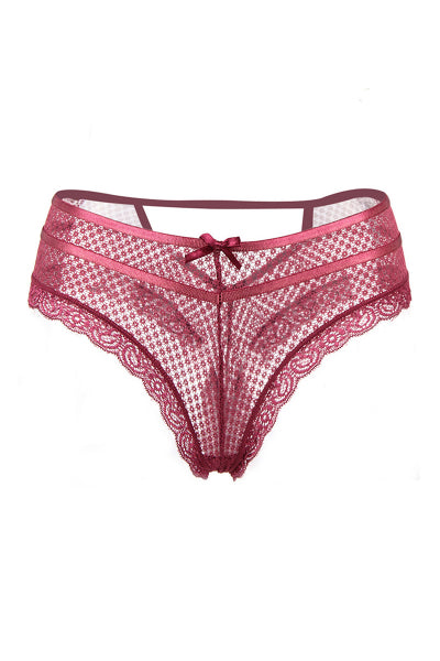 Tanga bordeaux dentelle - Paris Hollywood