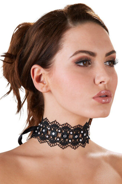 Collier brodé avec strass - Cotelli Accessoires
