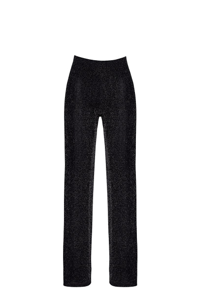 Pantalon en maille pailletée Onyx F374 - Noir Handmade