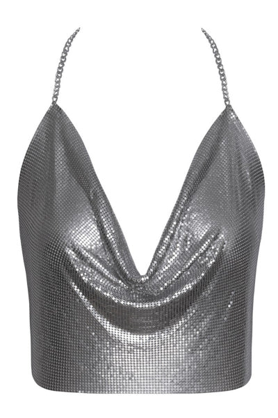 Top en métal argenté - Cottelli ACCESSOIRES