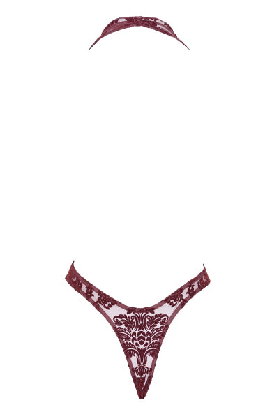 Body en tulle floqué Kink Royal F386 - Noir Handmade