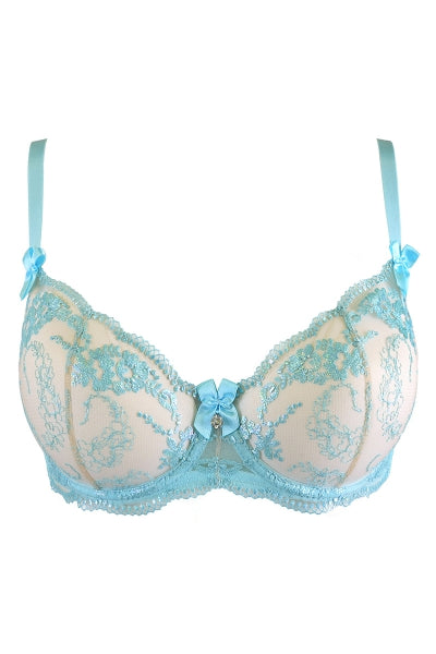 Soutien-gorge dentelle bleu V-10131 - Axami