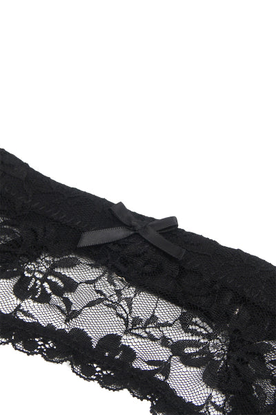 Porte-jarretelles et string Noir - Litolu Lingerie