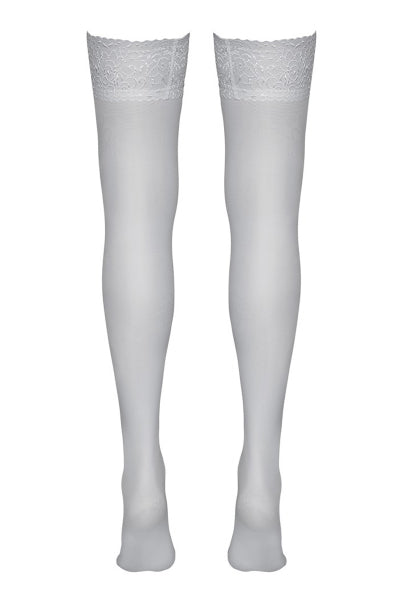 Bas autofixants blanc - Cotelli Legwear
