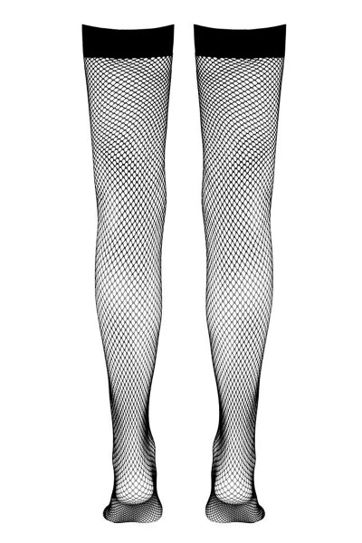 Bas résille autofixants noir - Cotelli Legwear