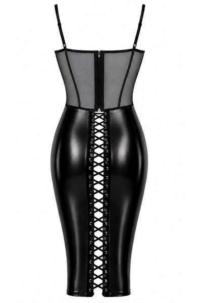 Robe mi-longue Do Not Disturb F408 - Noir Handmade