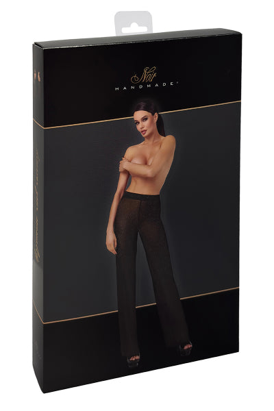 Pantalon en maille pailletée Onyx F374 - Noir Handmade
